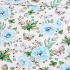 Tissu en coton au mètre, 125 g/m², largeur 160 cm, imprimé à fleurs sur fond blanc