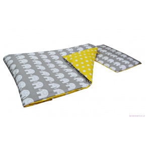 Linge de lit de bébé 2 pièces Ělěphants culeur Gris Linge de lit de bébé 2 pièces Ělěphants culeur Gris