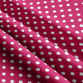 Tissu coton au métre couleur amarante pois blanche 10 mm