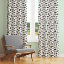 Tissu en coton uni au mètre, 125 g/m², largeur 160 cm, Crânes noir blanche