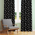 Tissu coton au mètre, 125 g/m², largeur 160 cm, imprimé Couronnes noir