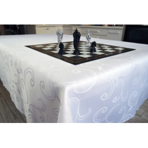 Nappe déperlante Vintage, 110x160 cm, couleur blanche, anti tache