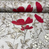 Tissu en coton au mètre, 125 g/m², largeur 160 cm, imprimé à fleurs sur fond gris