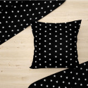 Tissu coton au mètre, 125 g/m², largeur 160 cm, imprimé Etoiles blanche et noir