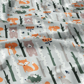 Tissu coton au métre imprimé Animaux couleur gris Tissu coton au métre imprimé Animaux couleur gris