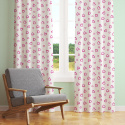Tissu coton au métre couleur blanche, coeurs Rose
