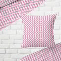 Tissu coton au métre couleur blanche zigzag rose
