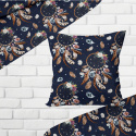 Tissu coton au métre imprimé Oriental bleu   