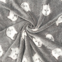 Tissu imitation fourrure d'agneau, 320 g/m², largeur 160 cm, gris coeurs bleu