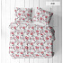 Tissu en coton au mètre, 125 g/m², largeur 160 cm, imprimé à fleurs sur fond blanc
