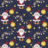Tissus en coton de Noël au mètre, 160 cm motif Noël bleu marine