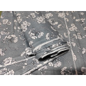 Tissu coton au métre imprimé Fleurs plantes de serrage sur gris