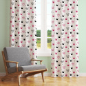 Tissu coton au mètre, 125 g/m², largeur 160 cm, imprimé Couronnes amarant et blanche