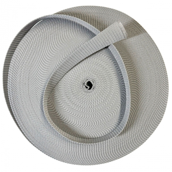 Ruban polypropylène renforcé pour sacs 50 mm couleur gris clair (50 m)