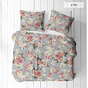 Tissu en coton au mètre, 125 g/m², largeur 160 cm, imprimé à fleurs sur fond gris