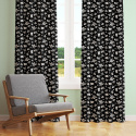 Tissu en coton uni au mètre, 125 g/m², largeur 160 cm, Crânes noir