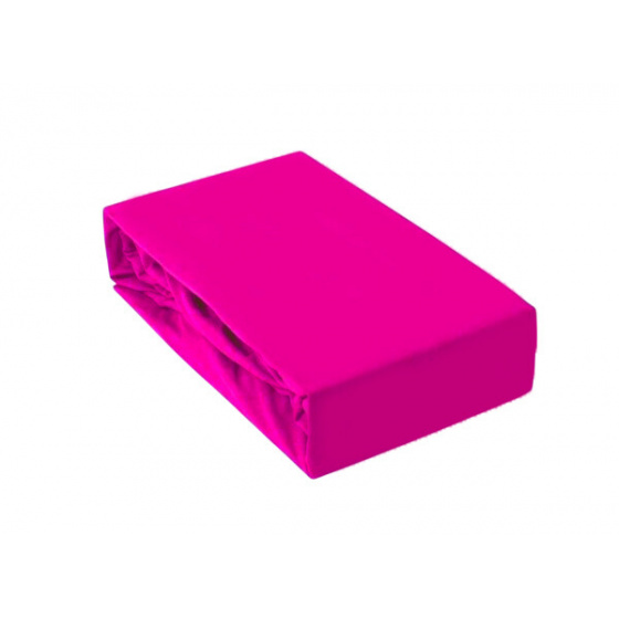 Prostěradlo s gumou 180x200 cm Jersey, barva Fuchsie