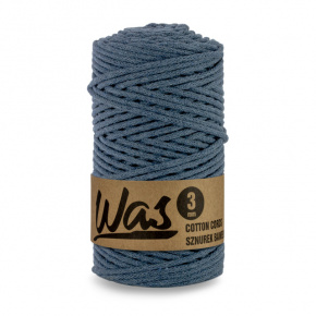Cordons tressé coton 3 mm, 100 m, couleur denim