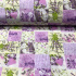 Tissu en coton au mètre, 125 g/m², largeur 160 cm, imprimé à fleurs et lettre couleur violette