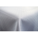 Nappe blanche déperlante Pois, résistante aux taches