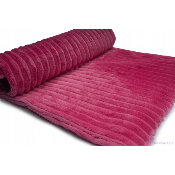 Dekoráční látka MÍNKY PROUZKY barva FUKSIJA 