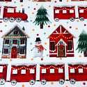 Tissus en coton de Noël au mètre, 160 cm motif Noël blanche