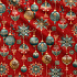 Tissus en coton de Noël au mètre, 160 cm motif Boules de Noël rouge