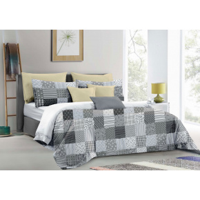 Linge de lit en flanelle avec fermeture, couleur Gris, 140x200 cm