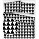 Bavlněná látka vzor geo trojúhelníky černé