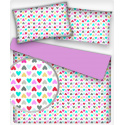 Tissu coton au métre Coeurs, couleur blanche  
