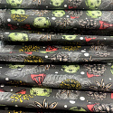 Christmas cotton fabric, by the meter, width 160 cm, Christmas motif on Graphite