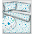 Tissu coton au métre couleur blanche valentin bleu 479