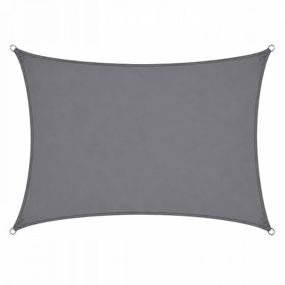 Voile d’ombrage rectangulaire 3x4 m, Oxford 165 g/m², protection contre le soleil avec protection UV, graphite