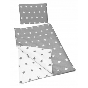 Linge de lit de bébé 2 pièces Stars culeur Gris
