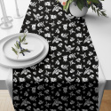 Tissu en coton uni au mètre, 125 g/m², largeur 160 cm, Crânes noir