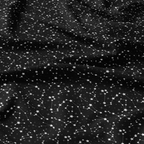 Tissu coton au mètre, 125 g/m², largeur 160 cm, imprimé Galaxie noire