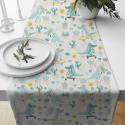 Tissu coton au métre imprimé  Croco bleu sur blanche