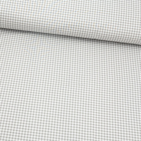 Tissu coton au métre couleur blanche carreaux gris. 4mm Tissu coton au métre couleur blanche carreaux gris. 4mm
