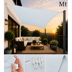 Voile d’ombrage rectangulaire 3x4 m, Oxford 165 g/m², protection contre le soleil avec protection UV, bleu