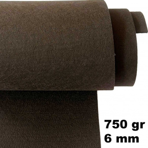 Feutrine technique 6 mm, 750 g/m², largeur 155 cm, marron