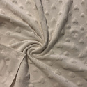 Tissu minky coeurs, 330 gr/m2, largeur 160 cm, ecru