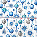 Tissus en coton de Noël au mètre, 160 cm motif Boules de Noël blanc