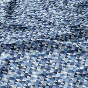 Tissu en coton uni au mètre, 125 g/m², largeur 160 cm, Triangulair bleu 2cm 