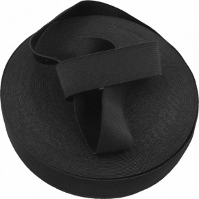 Élastique côtelée des vêtements 50 mm noir 25 m