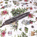Tissus en coton de Noël au mètre, motif Sapin de Noël blanche, 160 cm