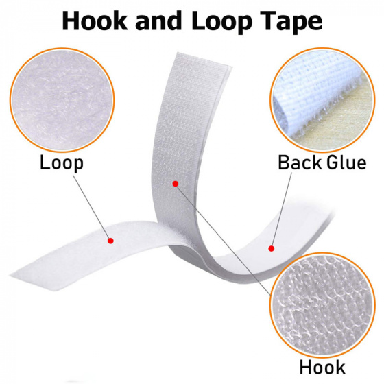 Pásek na suchý zip s lepidlem bílý 30  mm