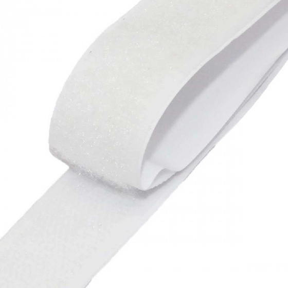 Bande adhésive auto-agrippante crochet et boucle Blanche, longueur 50 cm, largeur 100 mm