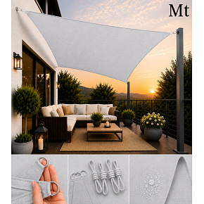 Voile d’ombrage rectangulaire 3x4 m, Oxford 165 g/m², protection contre le soleil avec protection UV, gris Voile d’ombrage rectangulaire 3x4 m, Oxford 165 g/m², protection contre le soleil avec protection UV, gris