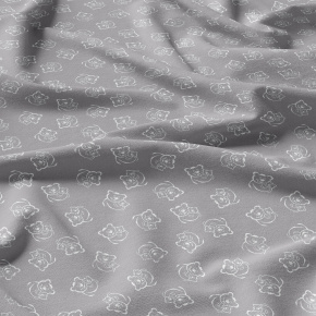 Tissu coton au métre imprimé Ourses couleur gris Tissu coton au métre imprimé Ourses couleur gris
