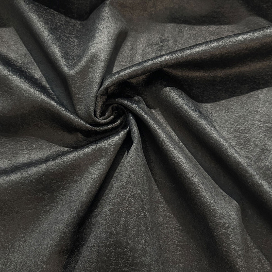 Velvet upholstery fabric, Infinity, Black